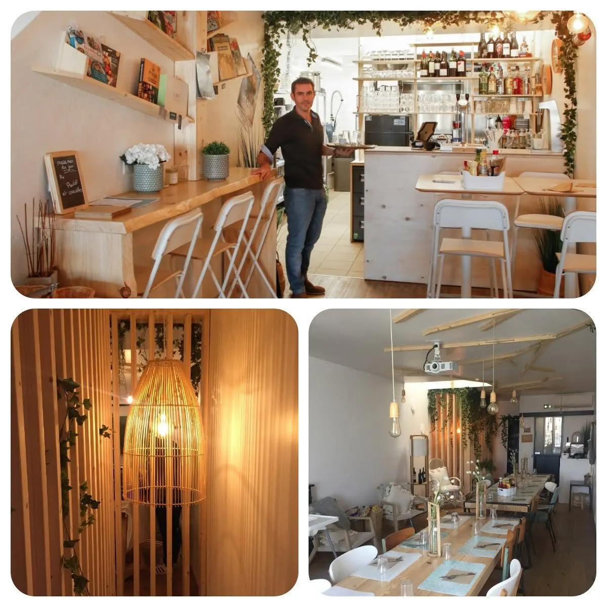 Comptoir et salle du restaurant La Cantine d'Arthur après agencement